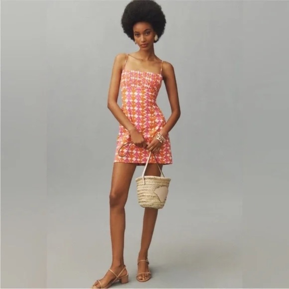 Maeve The Ophelia Sleeveless Linen Slim Mini Dress  12 - Picture 5 of 10